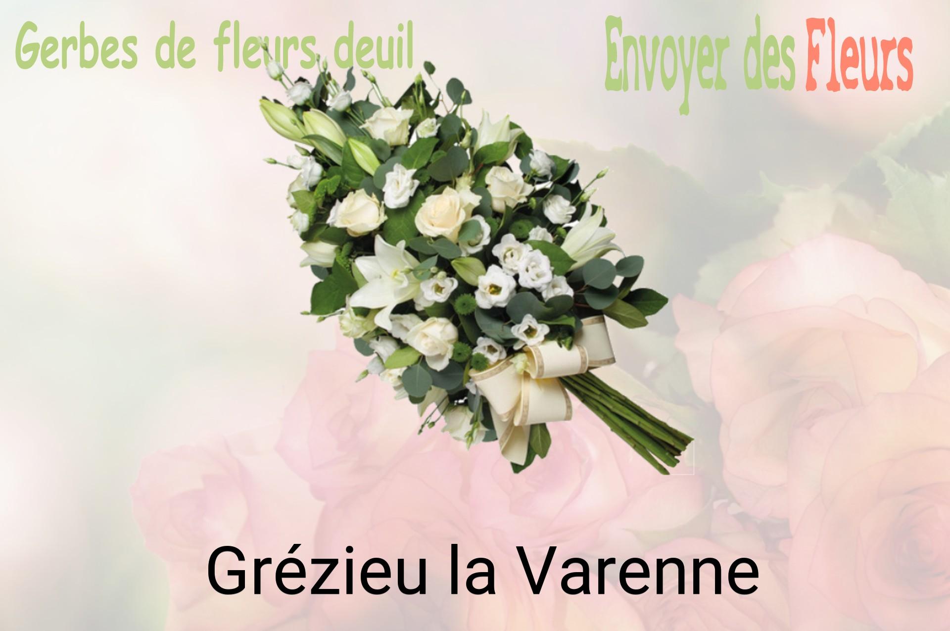 Gerbe de fleurs de deuil livrée à Grézieu-la-Varenne
